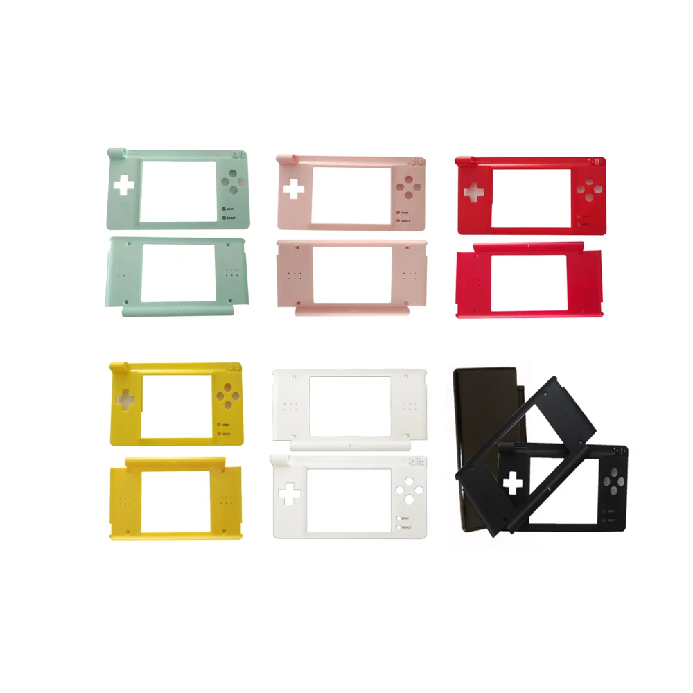 عودة شل البلاستيك شل ل N D S L ل DS لايت لعبة وحدة التحكم العلوي السفلي شاشة LCD استبدال الإطار إصلاح