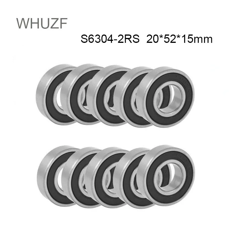 

WHUZF 2PCS S6304RS Bearing 20*52*15 mm ABEC-5 440C Stainless Steel S 6304-2RS Ball Bearings 6304 Stainless Steel Ball Bearings