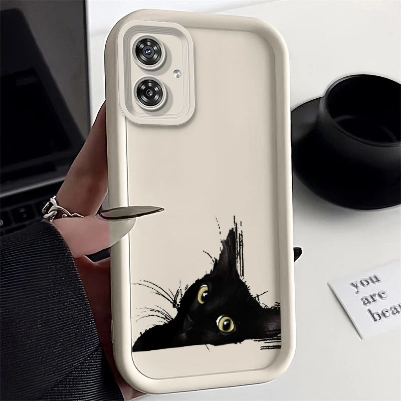 G54 Black and White Cat New Sky Eye Phone Case For Motorola Moto G54 G24 G30 G34 G53 G84 E40 G54Power E22i E32 E13 E22 E30 Cover