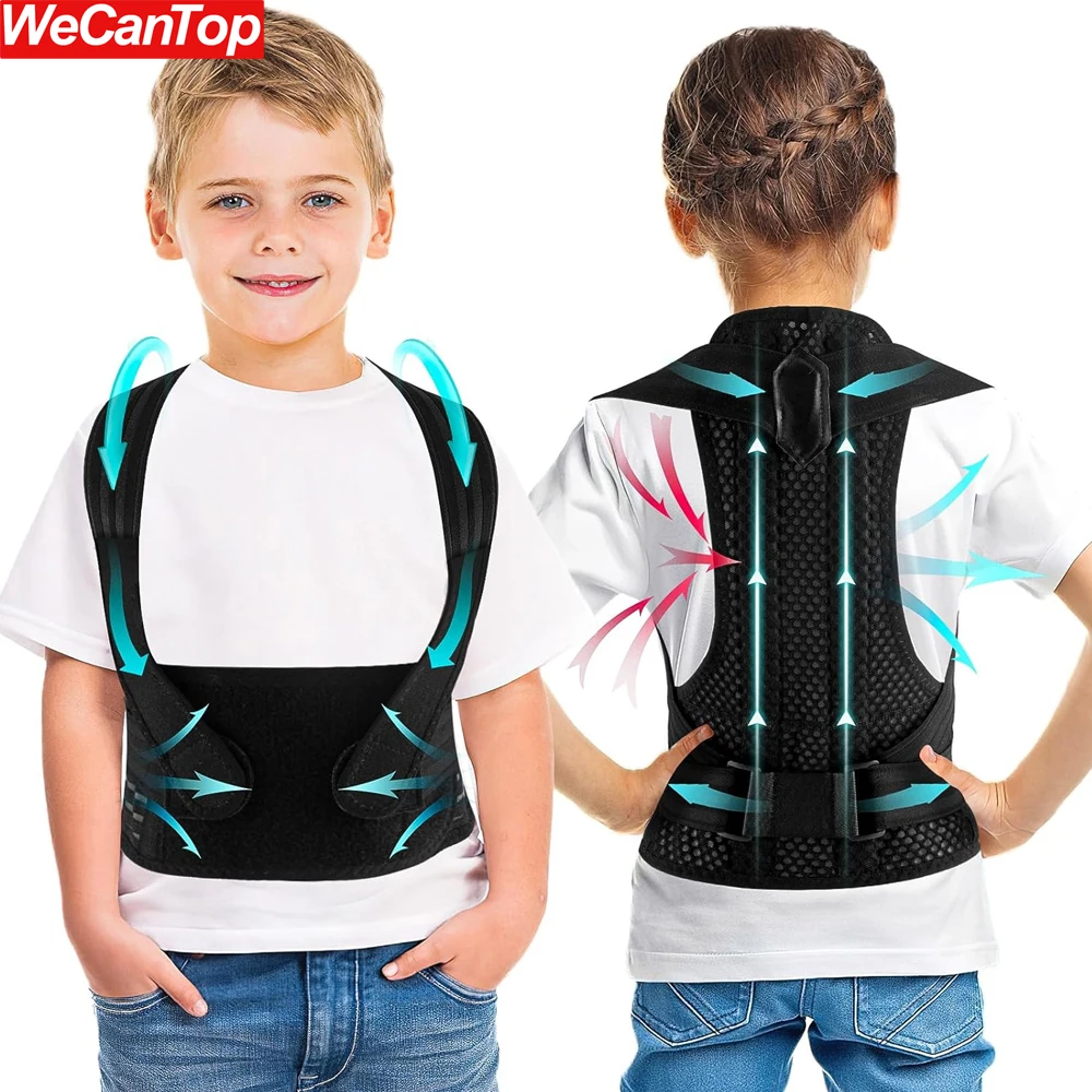 

1PCS Back Posture Corrector for Kids Teens,Adjustable Upper Back Brace Clavicle Support Brace & Soft Shoulder Pads for Humpback