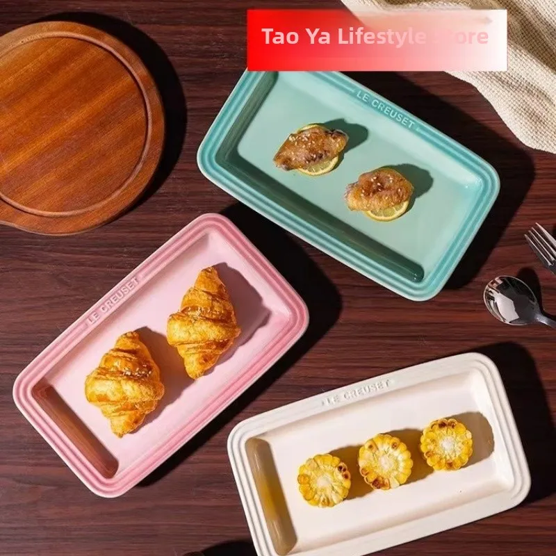 

Le Creuset Cool Color Rectangular Tray 26C Long Rectangular Tray Home Use Fi Plate High Aesthetic Dim Sum Plate Dining Plate