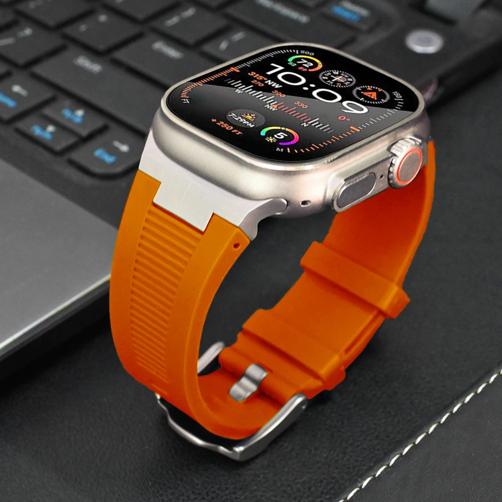 

Ремешок силиконовый для Apple Watch Ultra2 Series 9 8 7 49 мм 45 мм 44 мм 42 мм