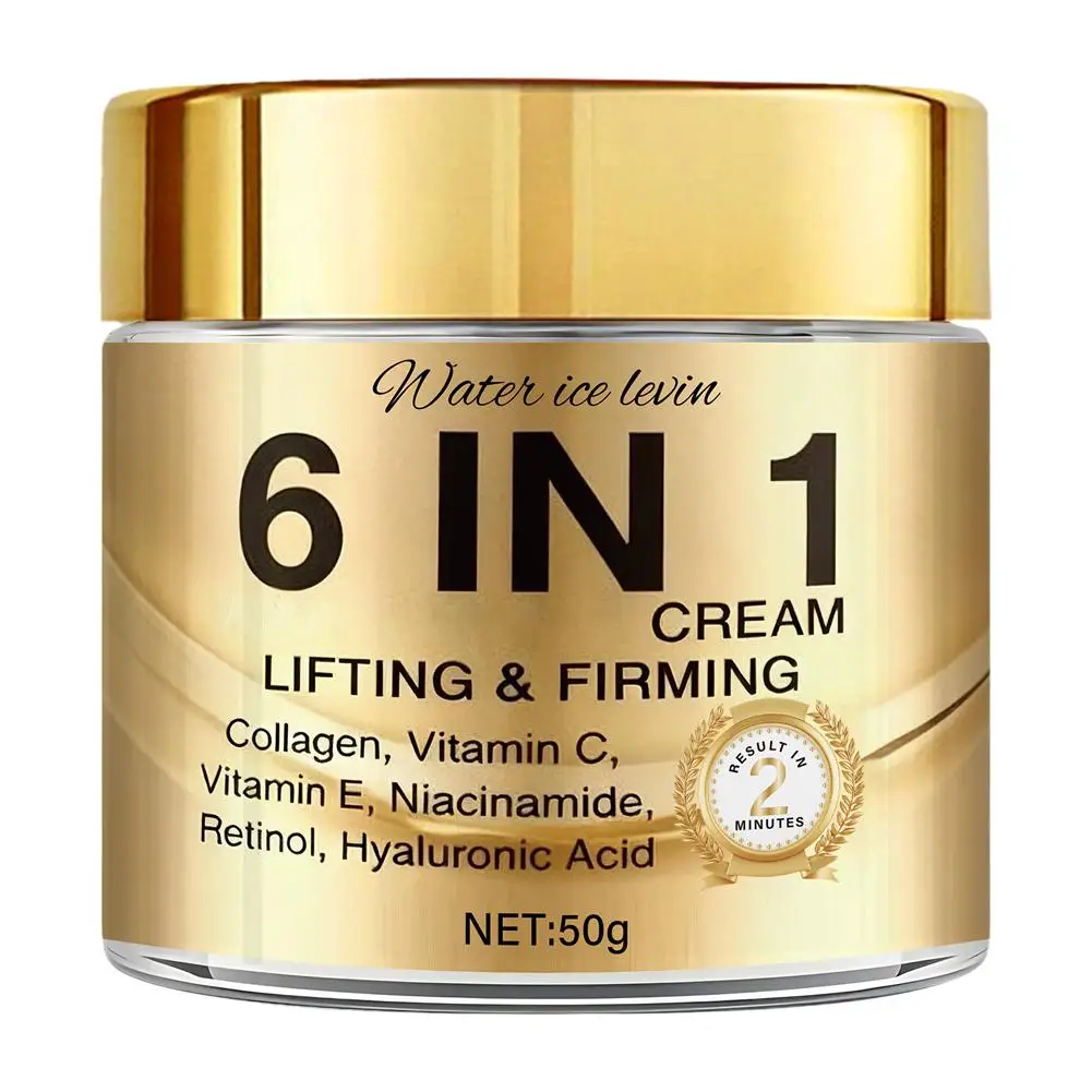 Crema antiarrugas 6 en 1 con colágeno, retinol y ácido hialurónico, que levanta, reafirma y nutre la piel, para una piel segura y confiada, para mujeres.