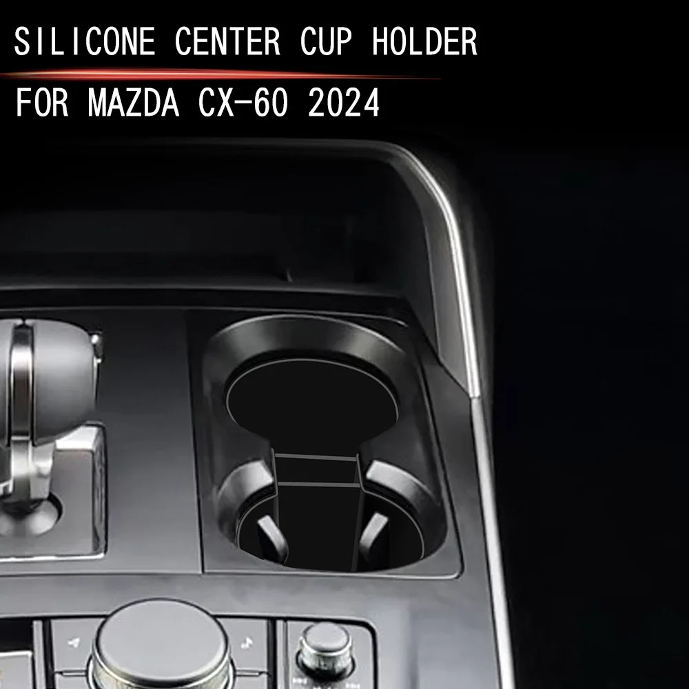 For Mazda Cx60 2022-2024 For CX-80 CX-90 2024 2025 silicone rubber Center Cup Holder Bottle Cover Trim Interior Accessories