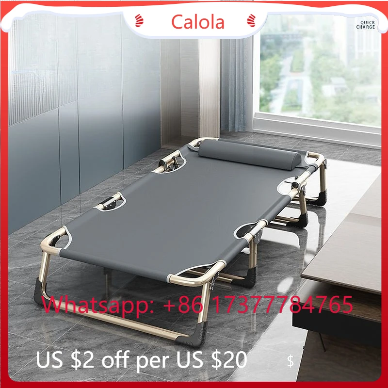 Outdoor Portable Folding Sleeping Bed Thick Pipe Design Durable Compact Camping Bed
