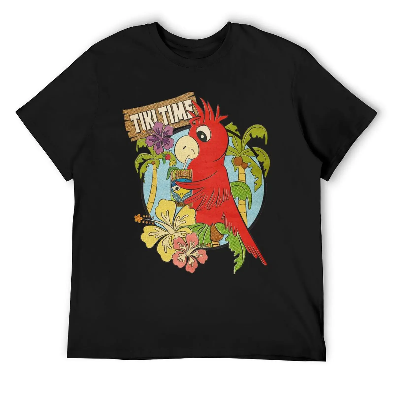 Tiki Time Parrot! T-Shirt shirts graphic blanks mens designer t shirt