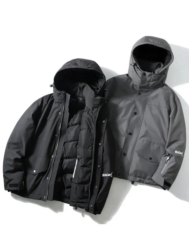 

Новая зимняя мужская уличная ветрозащитная водонепроницаемая куртка с капюшоном, теплая, с высоким коэффициентом наполнения 90% белым утиным пухом