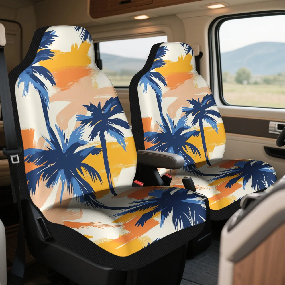 Juego de fundas para asientos de coche Tropical Palm Splash, elegantes, de alta calidad, duraderas y cómodas, fáciles de limpiar, aptos para todas las estaciones, 2 uds.