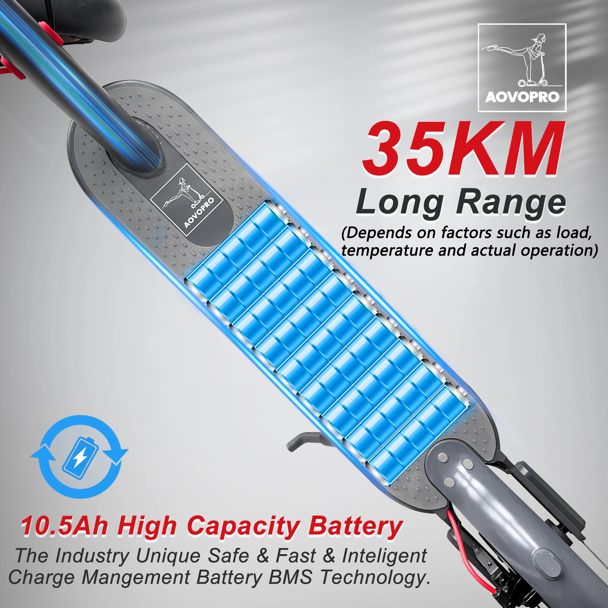 AOVOPRO 7.8-10.5AH Scooter elettrico 350W 31 KM/H Scooter elettrico pieghevole da 8.5 pollici APP Smart Escooter per adulti