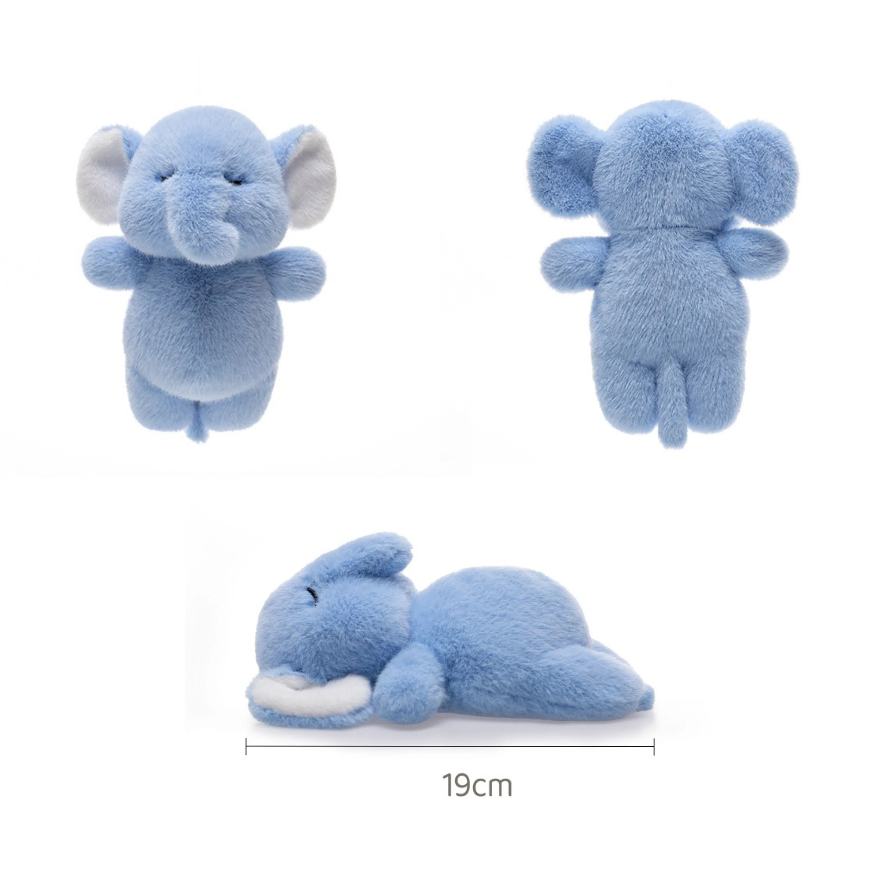 19cm Kawaii Fluffly Lying Animal Plush Toys Capybara Blue Elephant Pink Pig Yellow Duck Penguin Panda Panda Birthday Gifts