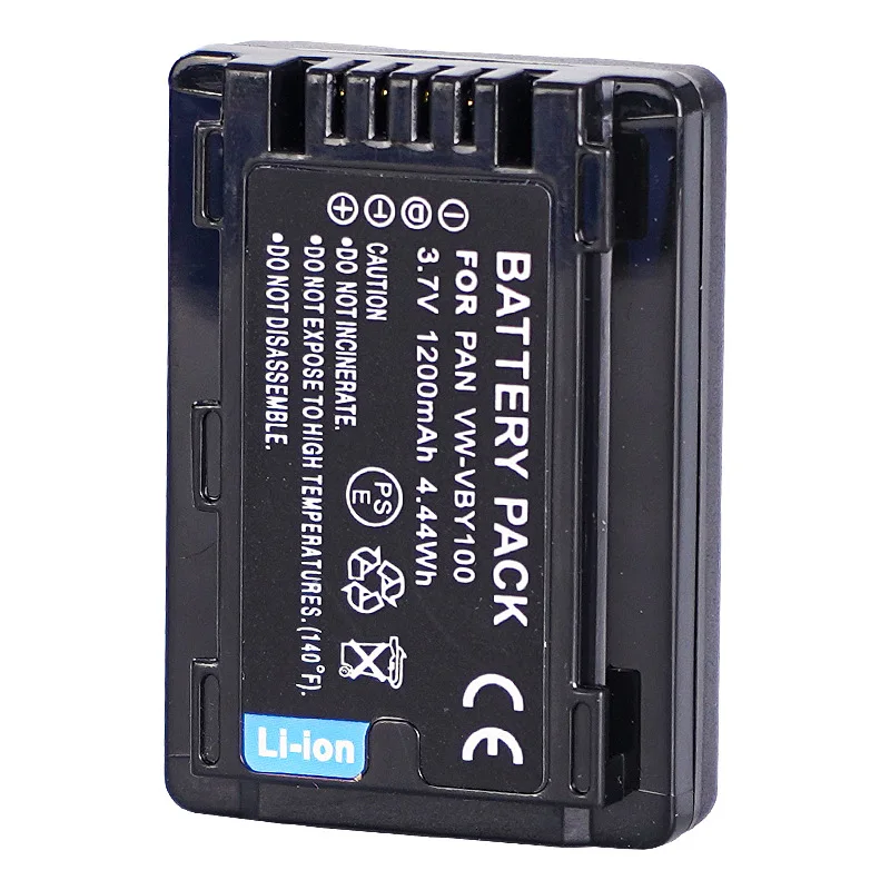 Para batería de repuesto VW-VBY100 1200mAH Compatible con cámara segura Panasonic AG-DVX200 AG-UX180 HC-X2000