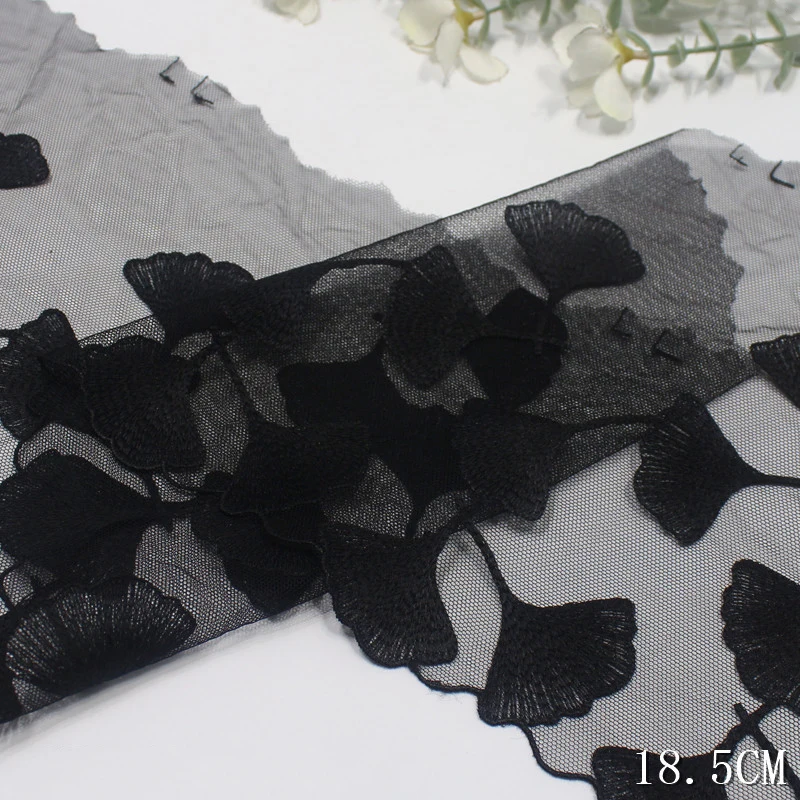 

40 ярдов вышитая сетчатая кружевная бейка DIY нижнее белье швейные аксессуары лист черно-белая сетчатая кружевная ткань для платья