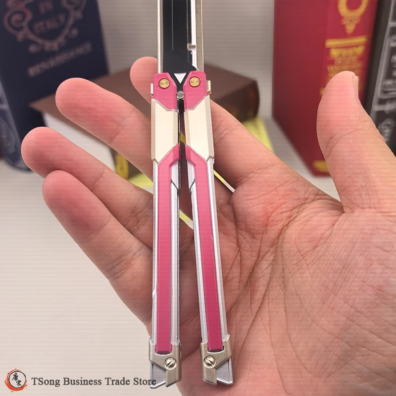 Valorant RGX Stainless Steel Metal Butterfly Knife 20cm Full Metal Model Gaming Peripheral Training Flipper Knife view 3