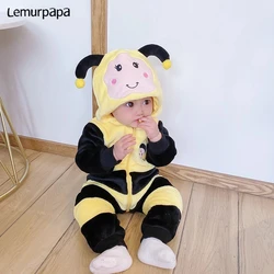 Newborn Baby Costume Romper Onesie Winter Infant Baby Clothes ropa bebe Soft Girl Boys Rompers Cute Bee Flannel Toddler  Outfit