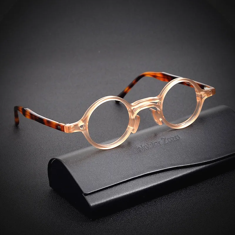 Ultra small frame round prescription glasses frame men's and women's retro acetic myopia optical glasses luxury brand glasses