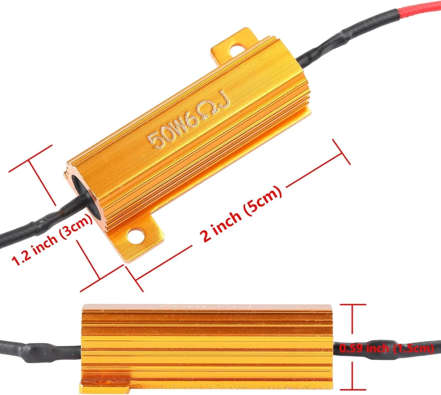 2/4PCS 50W 6 Ohm LED Load Resistor Indicator Ballast Flash Rate Relay Decoder for Car Turn Signal Hyper Flash Fix Bulbs Error