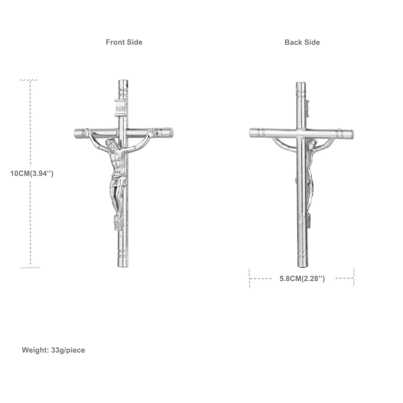 Diyalo Katholischer großer Kreuzigung INRI Kreuz Anhänger für DIY Halskette Rosenkranz Gebetskranz Teil Schmuckherstellung Zubehör – Detail 1
