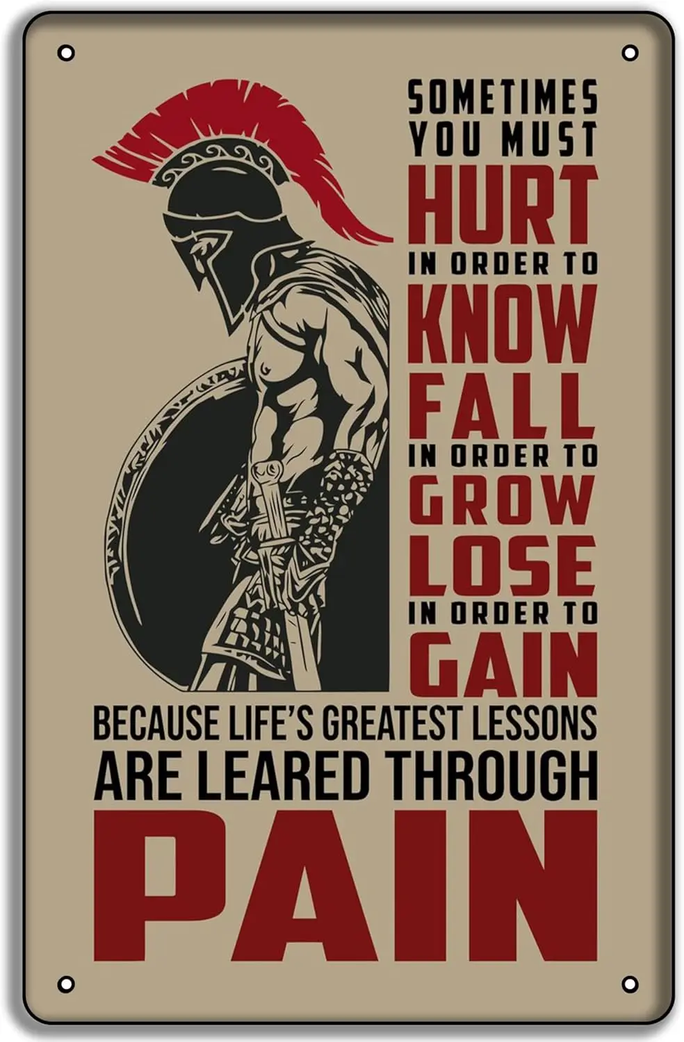 Spartan Motivation Quote Spartan  Metal Tin Sign Man Cave Wall Decor-aluminum sign