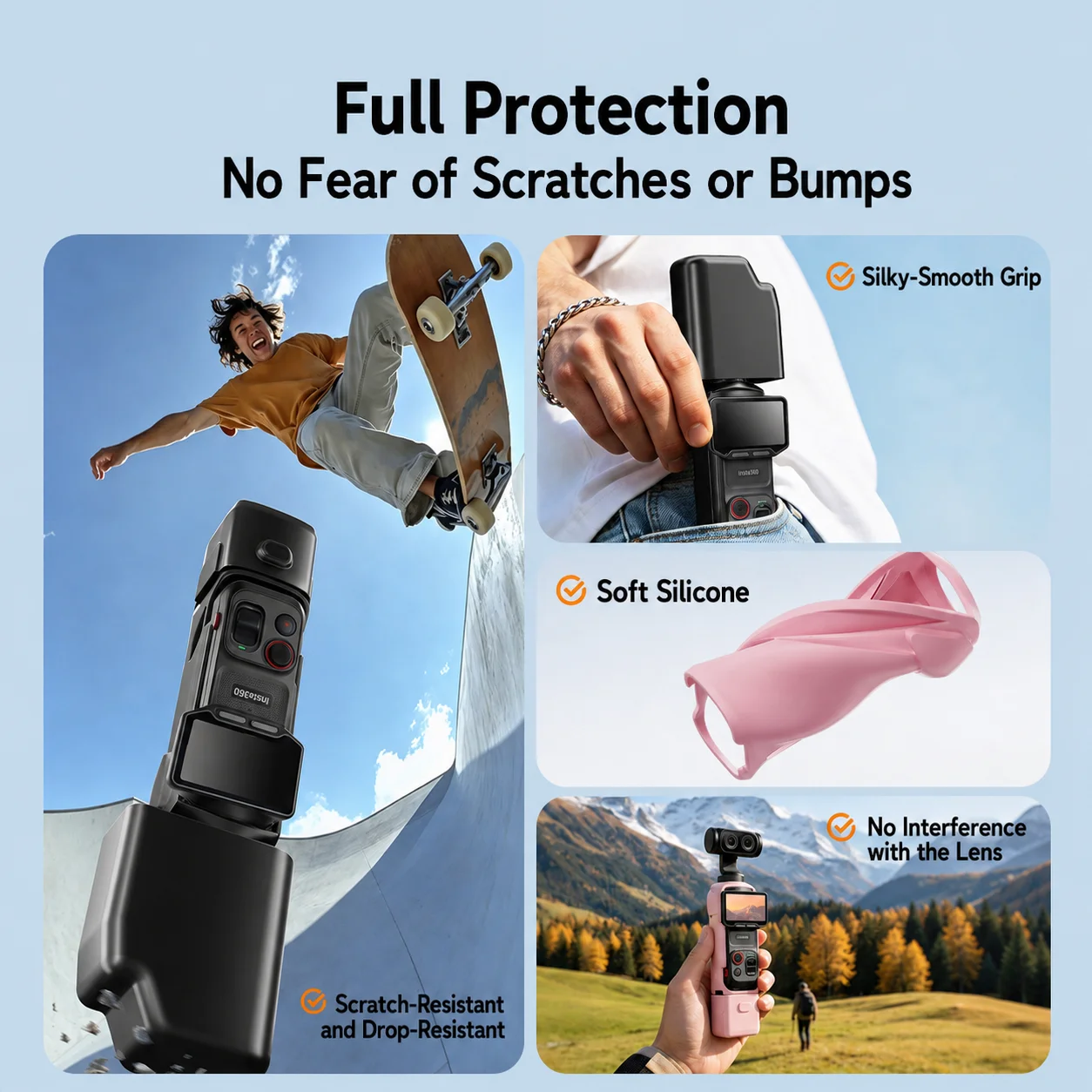 Protective Case For Insta360 Luna Ultra Silicone Cover Anti Scratch Dustproof Washable Camera Body Lens Screen Guard Accessory