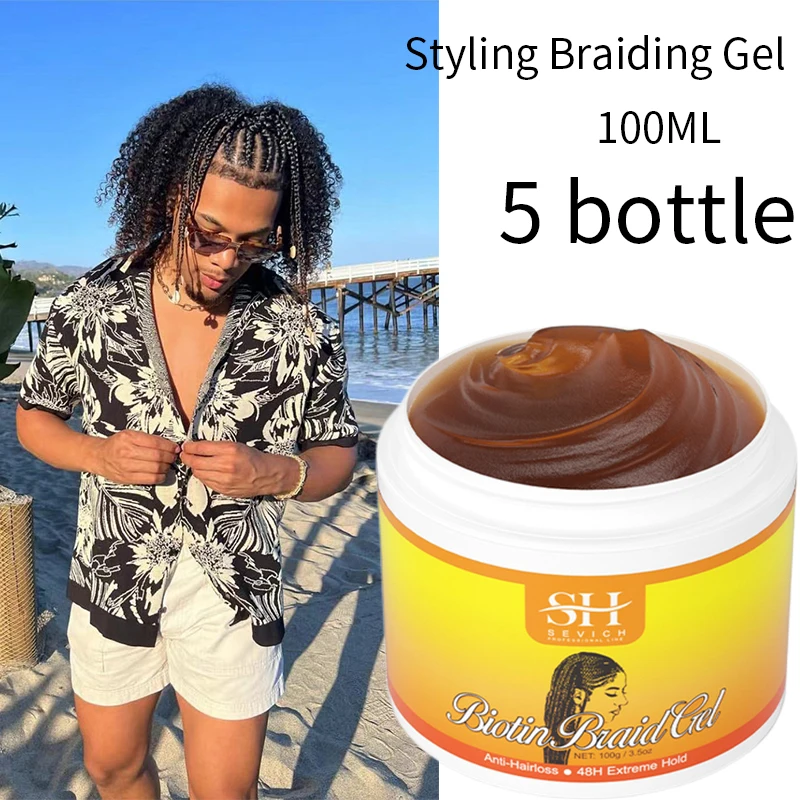 Sevich African Hair Styling Braiding Gel Edges Control Hair Shaping Cream Traction Alopecia Biotin Anti Break Hair Wax Hair Care