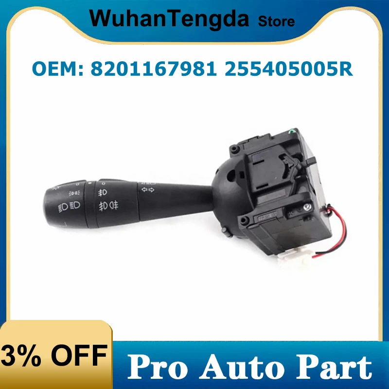 255405005R Car Indicator Turn Signal Head Light Stalk Steering Clumn Switch for Renault Dacia LOGAN TRAFIC 8201167981