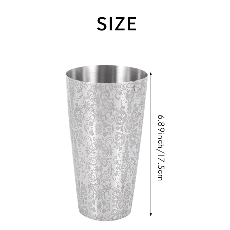Cocktail Shaker Boston Shaker 304 Stainless Steel Barra De Ferramentas Creative Engraving Design Boston Cocktail Shaker Tin Set