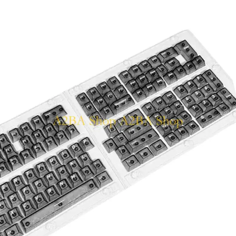 A2BA Ergonomic PBT Keycaps With Carbon Fiber Look And Light Transmission For Comfortable Typing