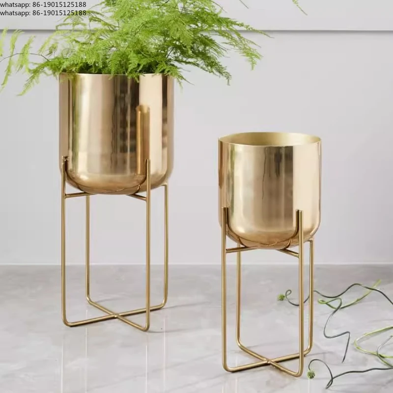 Nordic Home Succulent Pothos Cactus Flower Shelf Electroplating Gold Flower Pot Stand Flower Stand High Quality