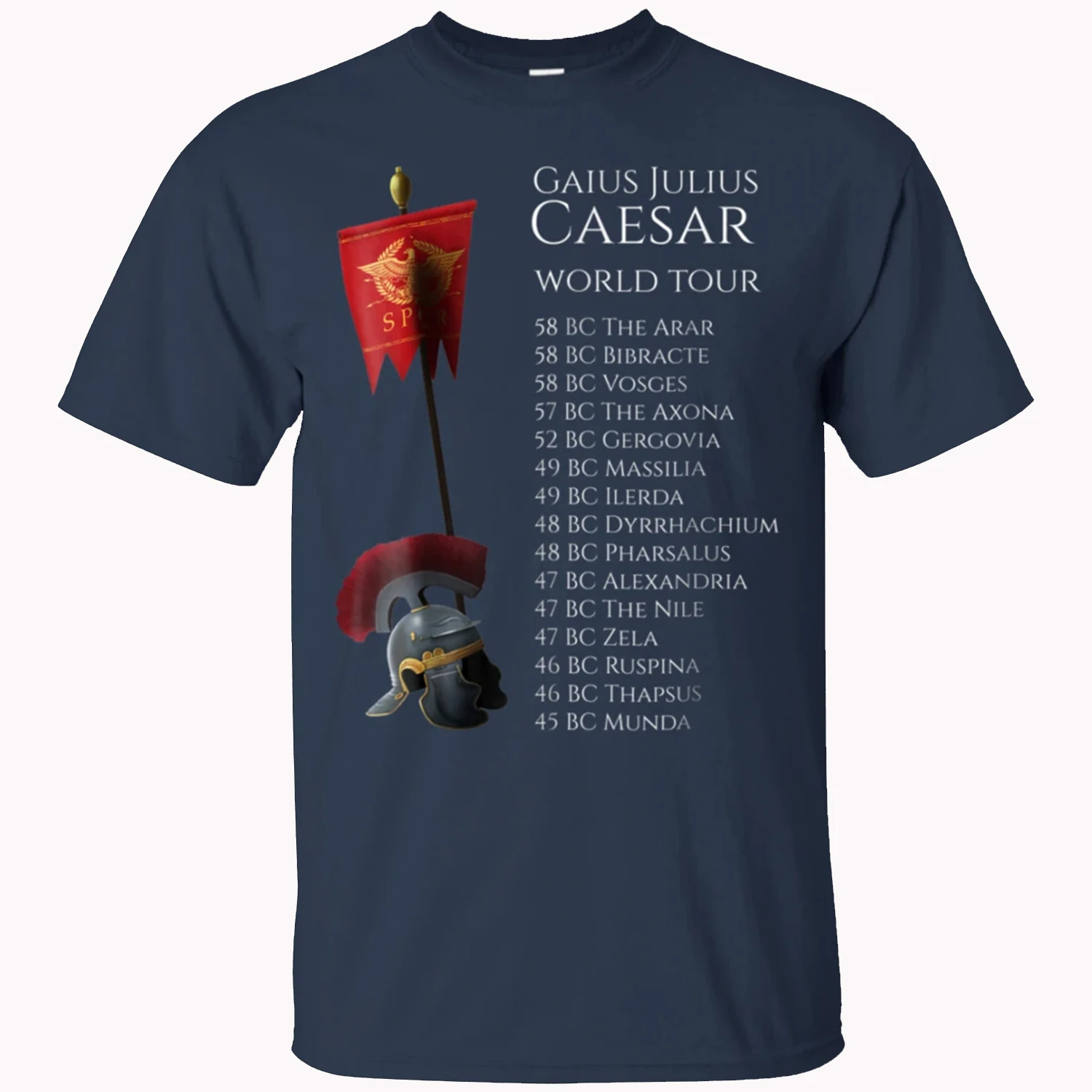 Ancient Rome Gaius Julius Caesar World Tour T-Shirt. Summer Cotton Short Sleeve O-Neck Mens T Shirt New S-3XL