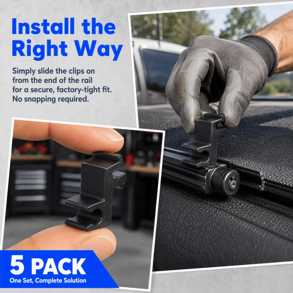 Black Tonneau Cover Prop Rod Clips for Undercover Ultra Flex Hard Folding Truck Bed Tonneau Cover