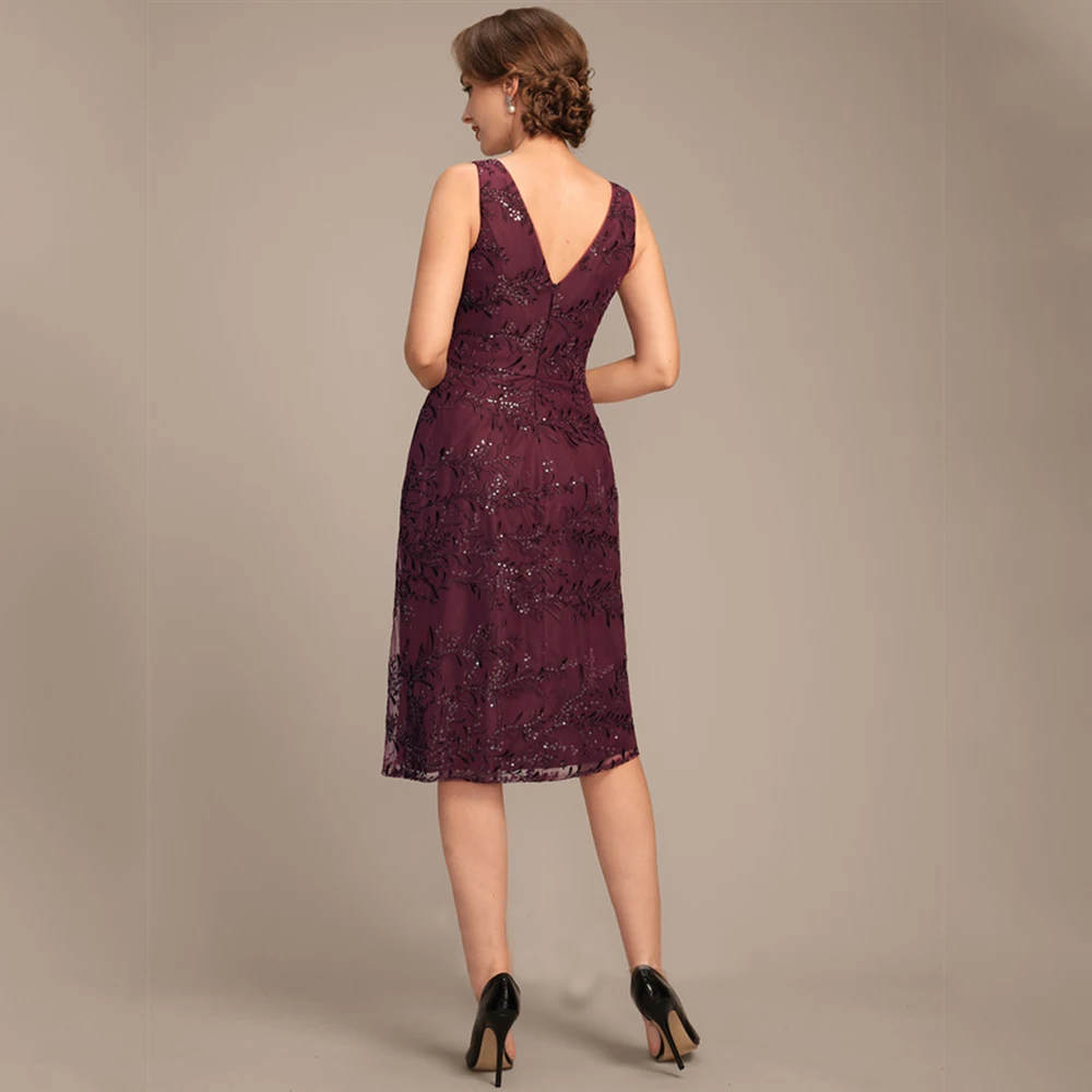 Simple Burgundy Mother of the Bride Dresses Exquisite Wedding Party Gowns Zipper Back 3/4 Sleeve New 2025 Vestido De Customized