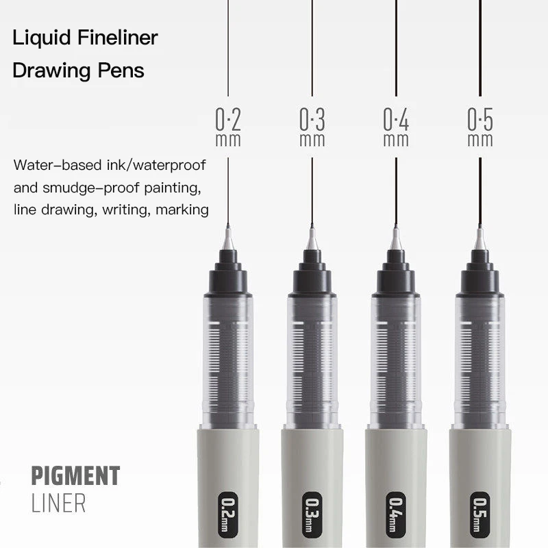 

LANGUO 0.2/0.3/0.4/0.5 mm Micro Marker Pen Direct Liquid Fineliner Drawing Pen Fine Point Markers Art Painting Writing Sketching