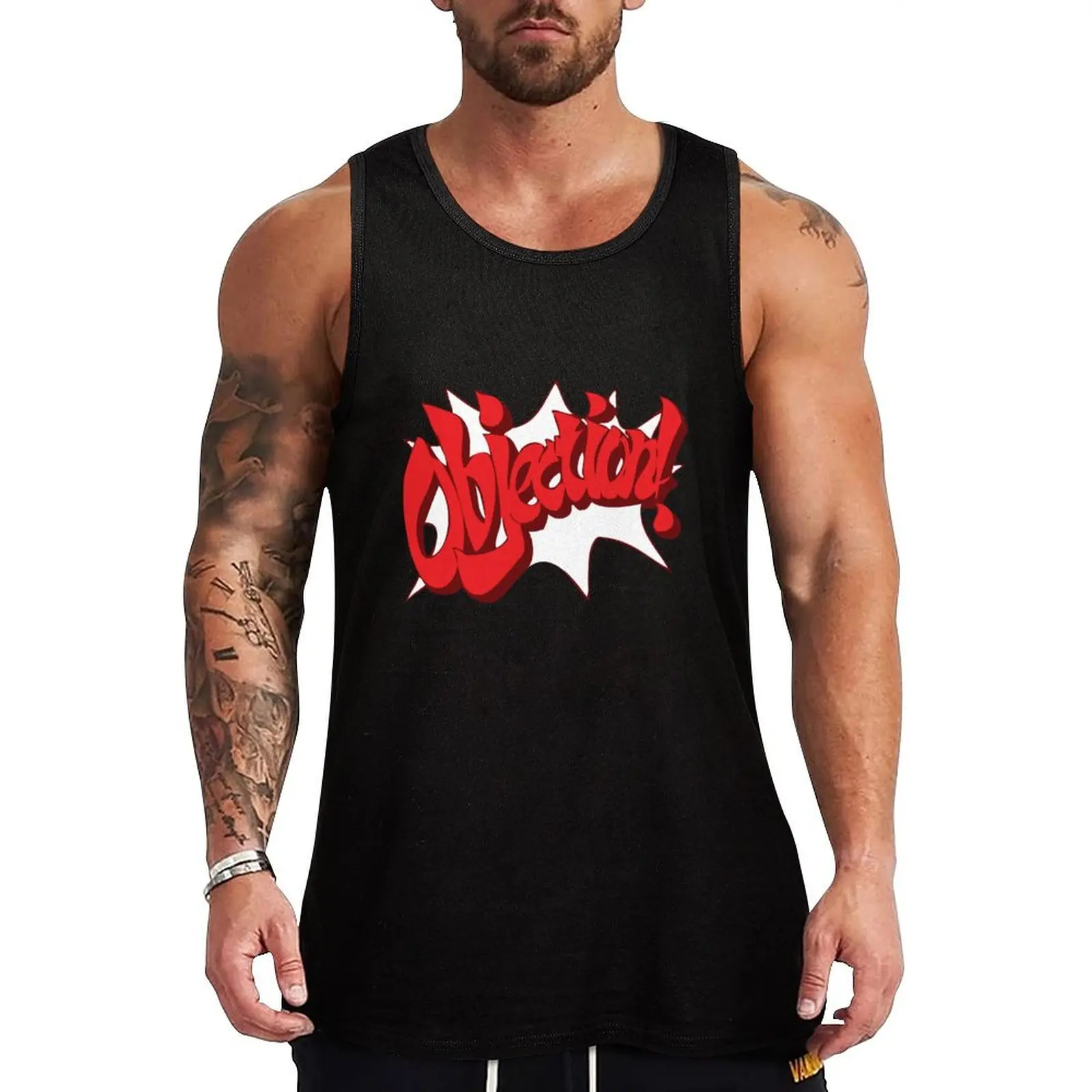 

Objection! Tank Top cute tops sports suits Men sleeveless tee Men's clothes luxury style