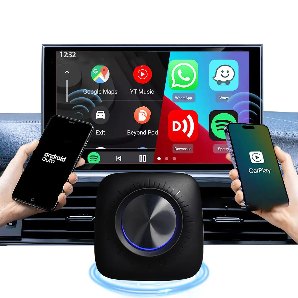

KBOX LED Android 13 8gb 128gb Wireless Carplay Adapter GPS Map Navigation Multi-APP Split Screen Magic Carplay Box for Universal