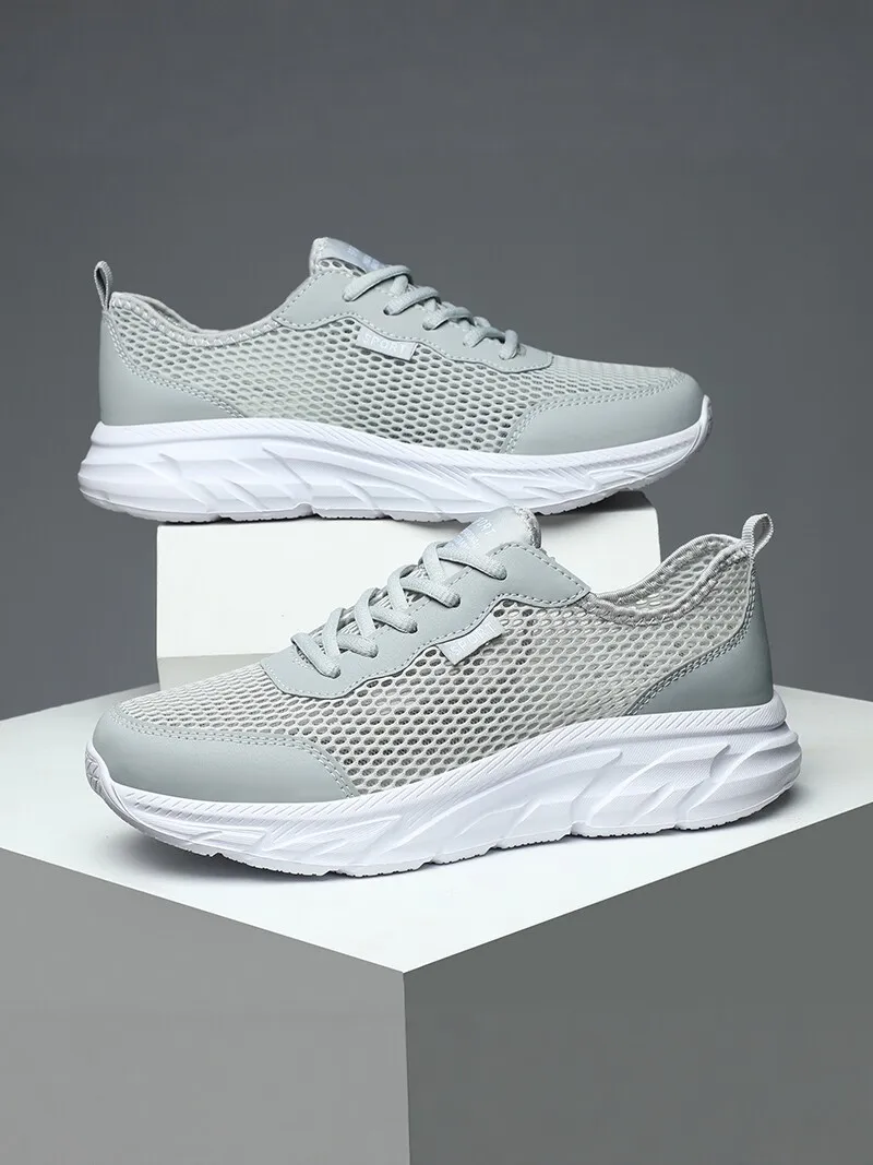 Men's Summer Breathable Mesh Shoes Lightweight Soft Bottom Casual Sports Trendy Black Thin Model Comfortable Daily Wear