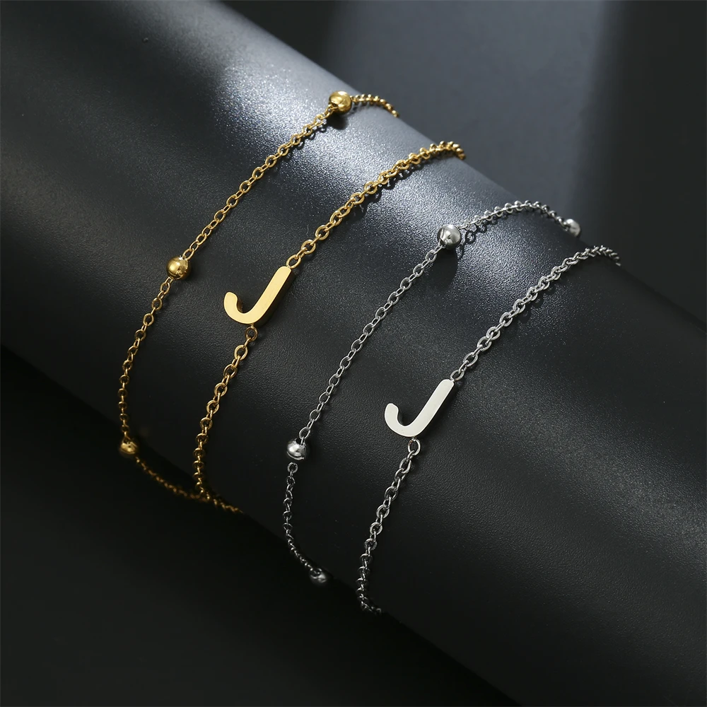 Cazador Edelstahl-Armband mit Doppelketten für Damen, Anfangsbuchstabe A-Z, Alphabet-Schmuck, 2026, Armband an der Hand, Geburtstagsgeschenk – Detail 8