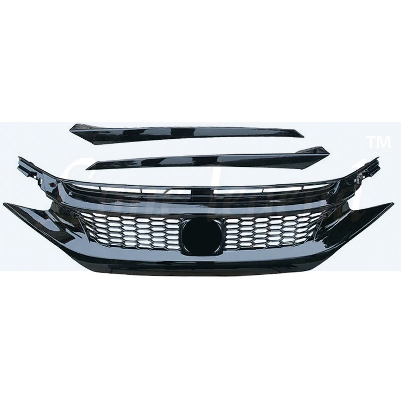 Modified for CIVIC Front Grill for CIVIC 10th Gen 2016 2017 2018 2019 Front Bumper Mesh Racing Grill Grills Grille for Trims