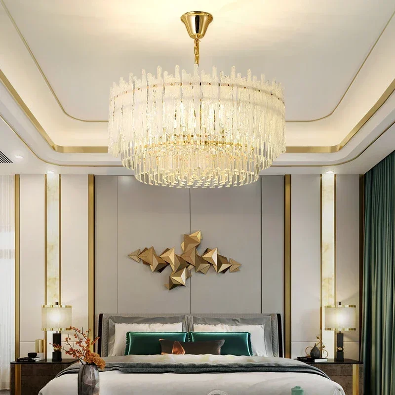 Nordic Luxury Crystal Glaze 2025 Ceiling Chandelier Elegant Dining Room Hanging Lamp Modern Stylish Home Decoration Light