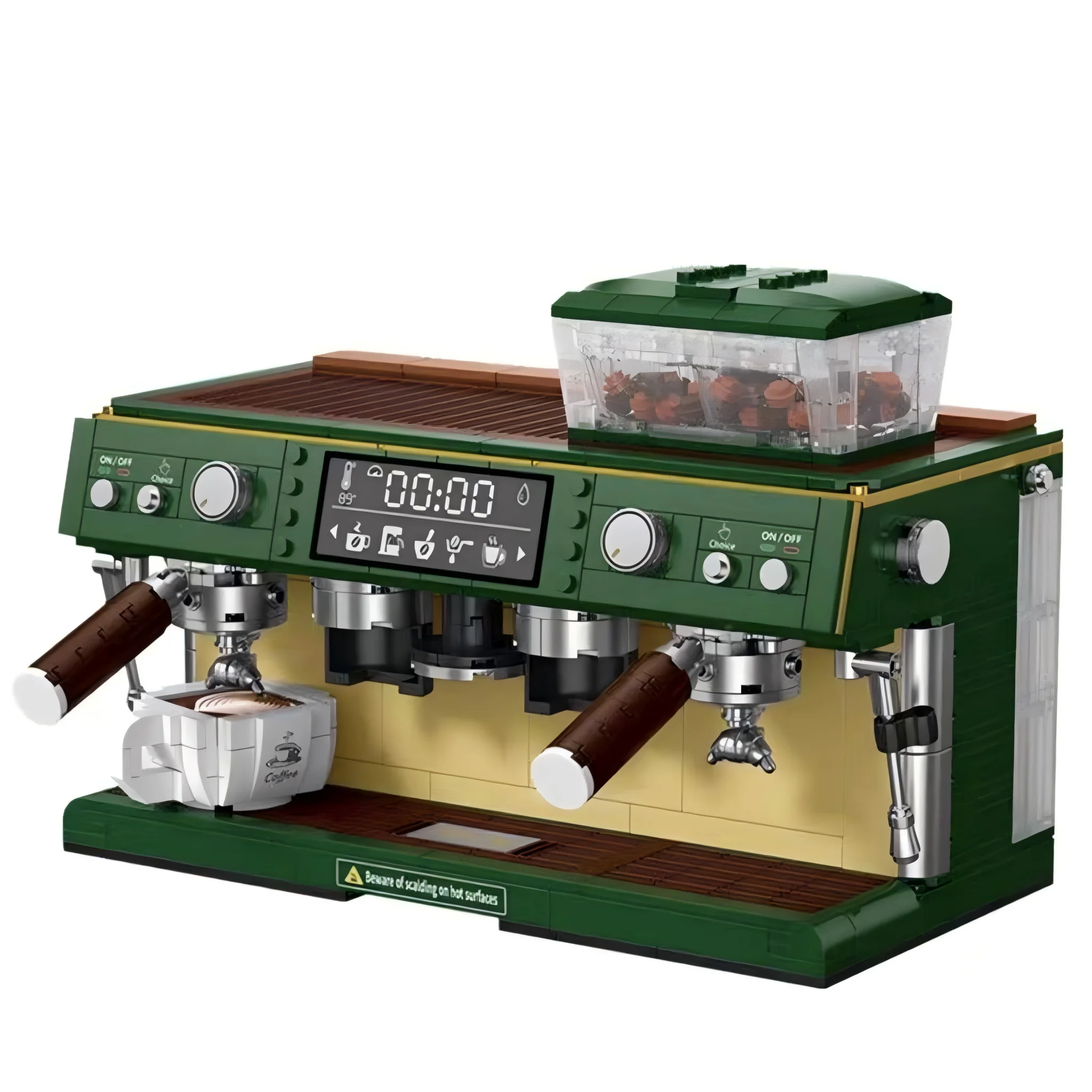

Винтажный конструктор кофемашины зеленого цвета, модель кофеварки для демонстрации, креативный подарок на день рождения