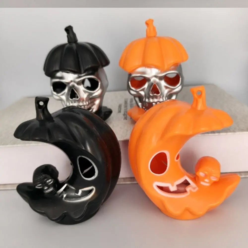 12Pcs Glowing Halloween Pumpkin Light Scary Plastic Skull Light Creative Portable Pumpkin Ornament Night Light Party Decoration
