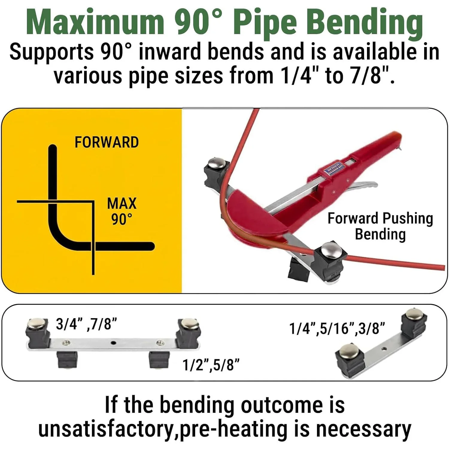 Ratcheting Pipe Tube Bender Set, 7 Heads 90 Degree Tubing Bender, Pipe Cutter Deburring Tool for 1/4-7/8" OD HVAC Refrigeration - view 3