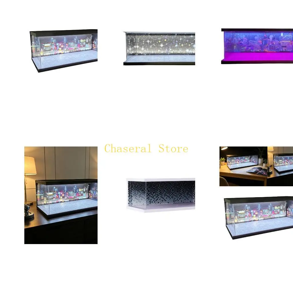 E7CE Stackable Desktop Diecast Car Stand with Integrated LED Lighting