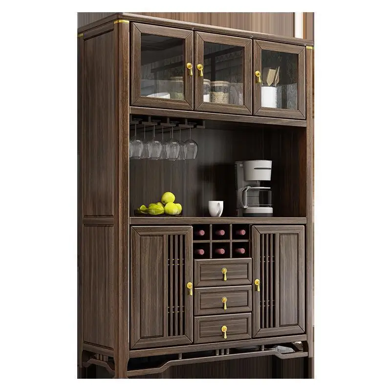 Solid wood dining side integrated against the wall Living room wine Locker Household dining room