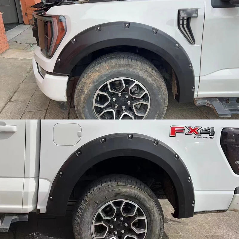 

Fender Flares For Ford F150 F-150 2018 2019 2020 2021 2022 Arch Wheel Eyebrow Protector Mudguard Sticker Door guard Trim Strip
