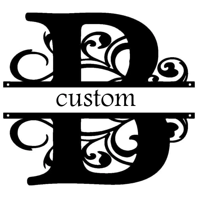 Personalized Name Metal Iron Monogram Sign Custom Outdoor Hanging Family Name Sign Garden Door Sign Wedding Party Wall Decor