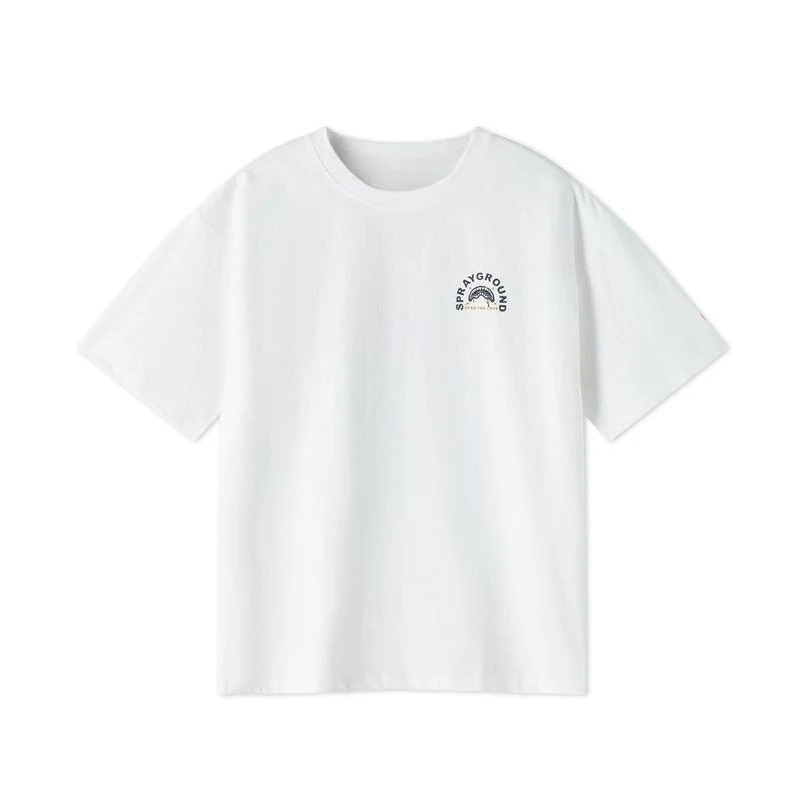 Summer loose short-sleeved pure cotton T-shirts for men and women with shark mouths, a trendy brand