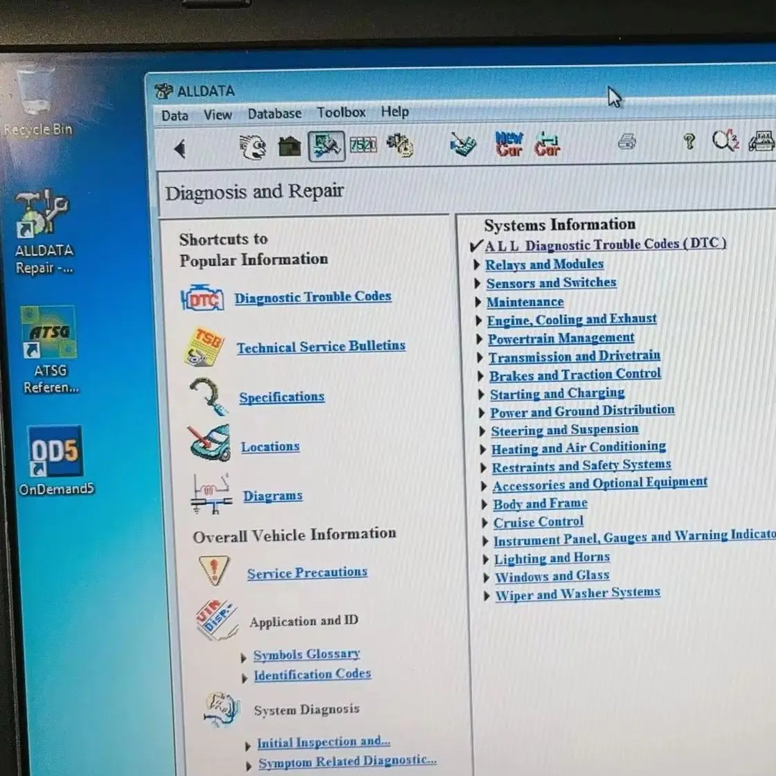 Alldata 10.53 Mitchell onDemand 2015 ATSG 2012 3 Auto Datas software installed Well on 1TB hdd Internal Hard disk Win7 System