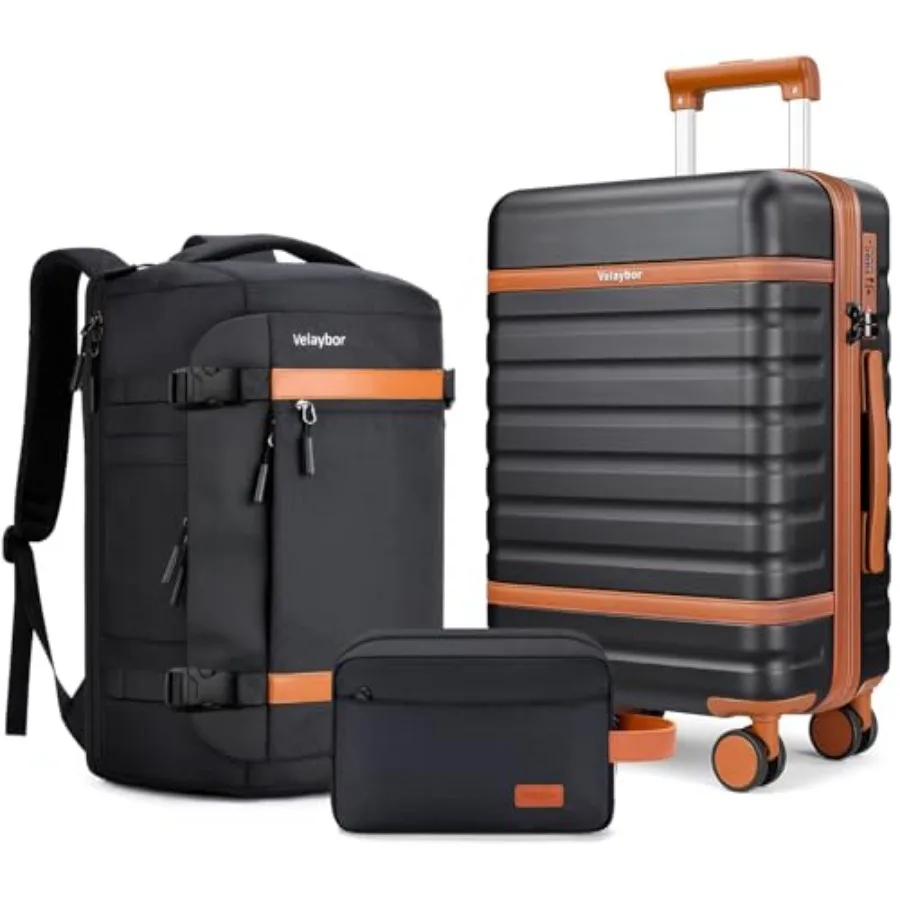 

Luggage Sets 3 Pcs with Spinner Wheels, Lightweight PC Hardside Suitcase with TSA Lock and YKK Zippers, 20 Inch Carry On Luggag