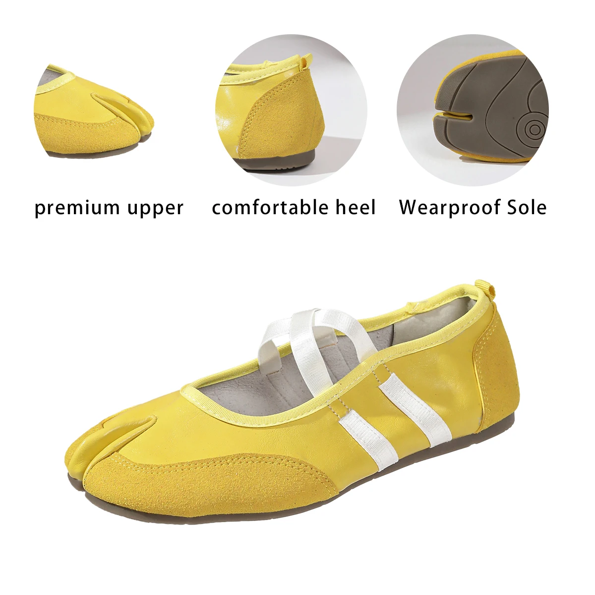 Flache Schuhe mit Kreuzriemen für Damen, lässiges Modedesign, Mary Jane Schuh, Slip-on, geteilte Zehenpartie, Ballett-Trainer, Sommer 2026, elegant, neu – Detail 29