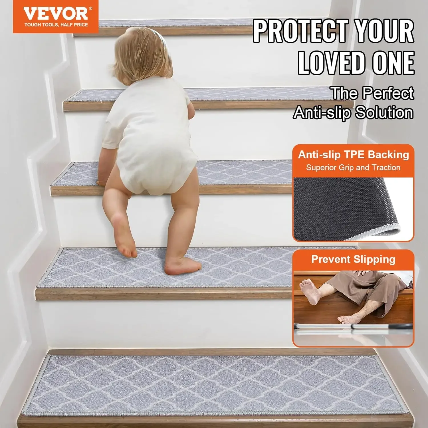 Stair Treads, Stairs Carpet Non Slip 9